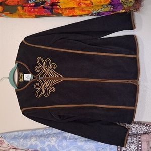 Bob Mackie Wearable Art Black and Brown Polyester Jacket